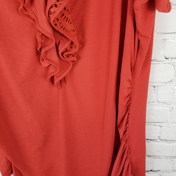 Maternity ruched ruffle eyelet detail blouse - Picture 3 of 7